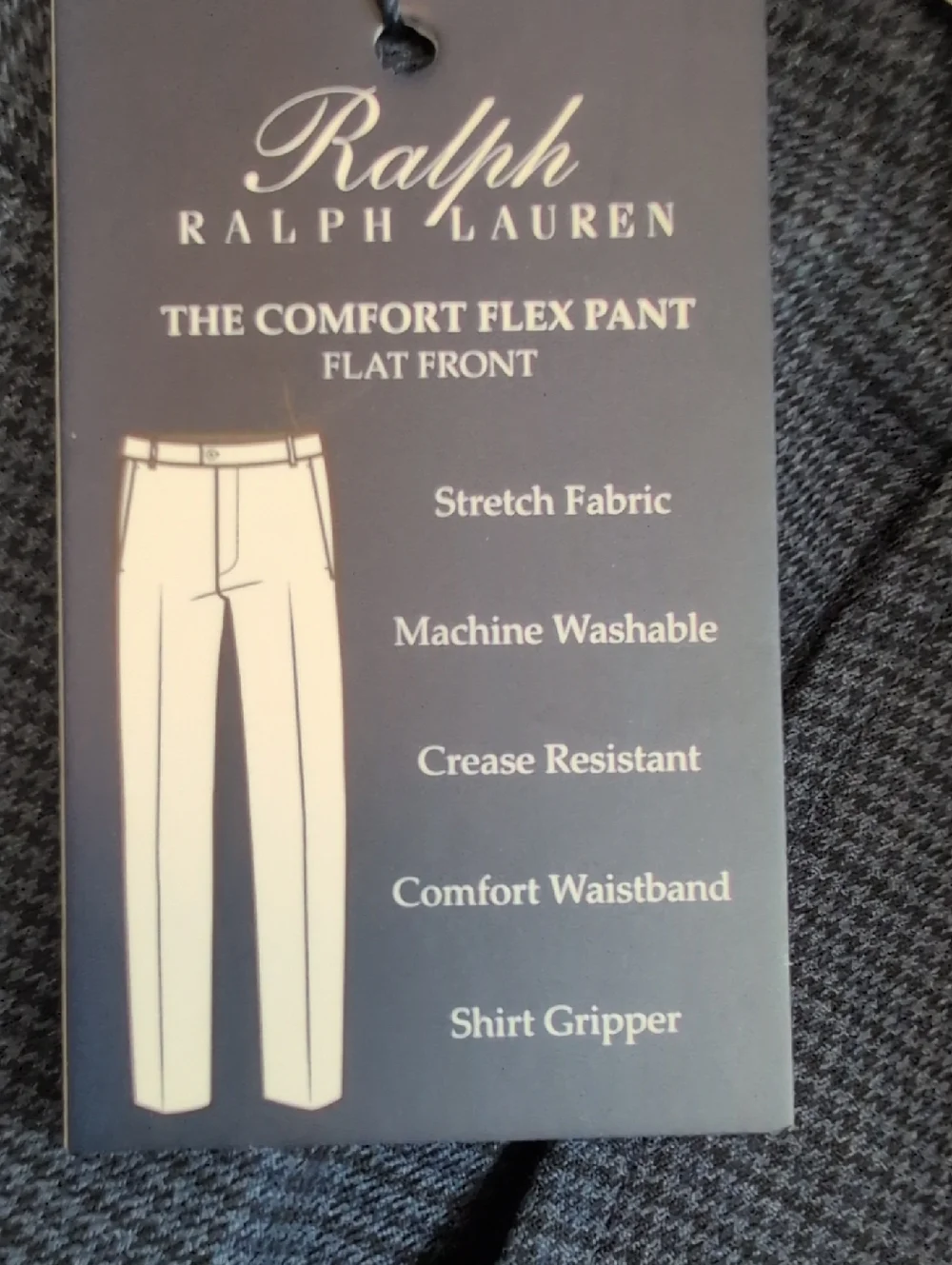 Ralph Lauren The Comfort Flex Pant Flat Front Dress Pants 42Wx30L Blue Black